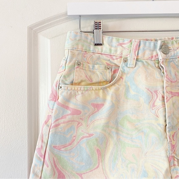 ZARA Marbled Pastel Cut Off Shorts Vacation - Picture 3 of 6